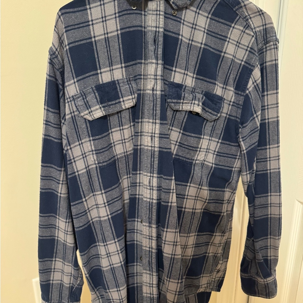 Faded Glory Men's Navy Plaid Shirt Jacket